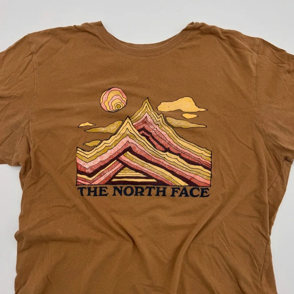 The North Face Mens Brown Mountain Graphic Short Sleeve T-Shirt Size M